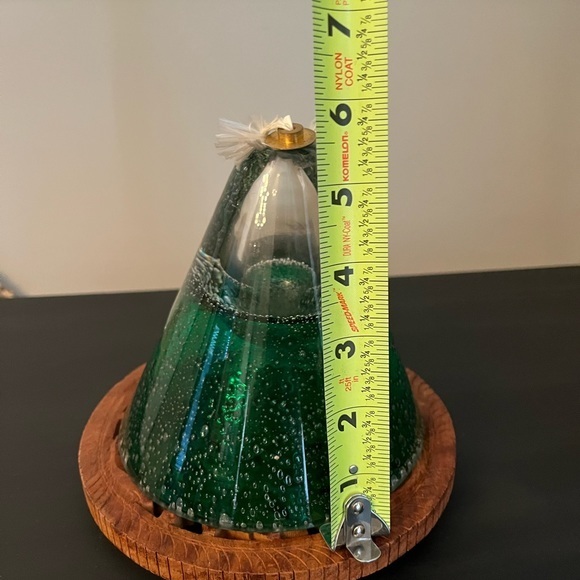 Hand Blown Green Glass Control Bubbles Oil‎ Lamp - Picture 7 of 9